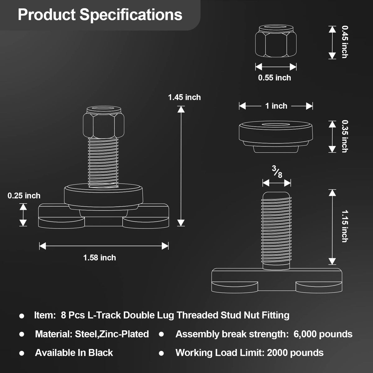 Onesnt close-up of threaded stud highlighting clear threads for secure fastening