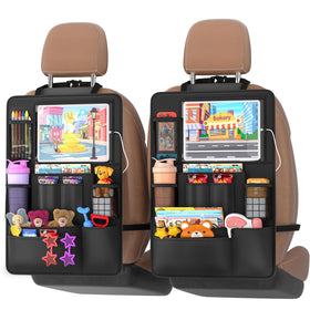 Oneyus front view of two backseat organizers showing pockets and layout benefits