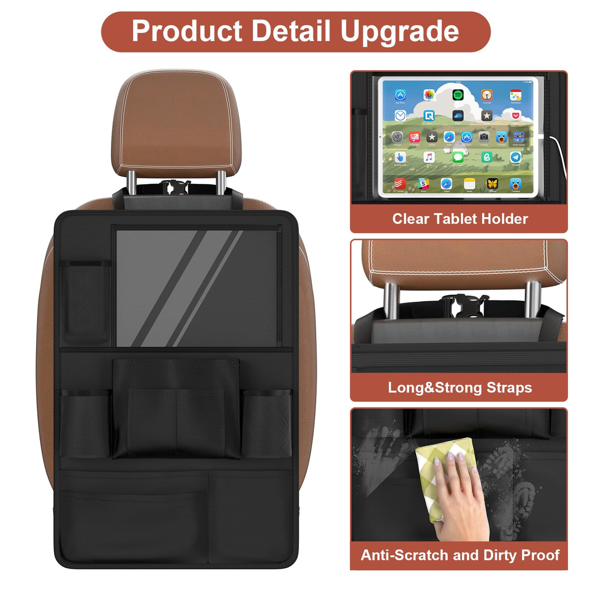 Oneyus seat back protector covering lower seat area preventing scuffs