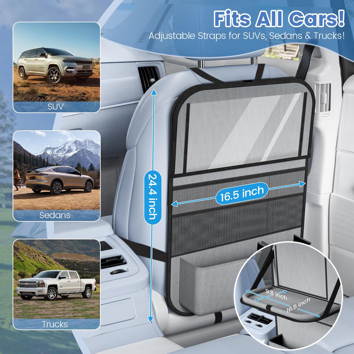 Oneyus touchscreen pocket with tablet inserted for safe viewing and hands-free use