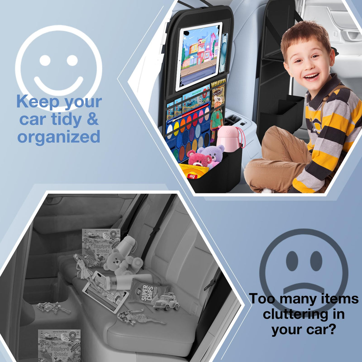 Oneyus tray in use with child drawing showing tidy, contained activity space