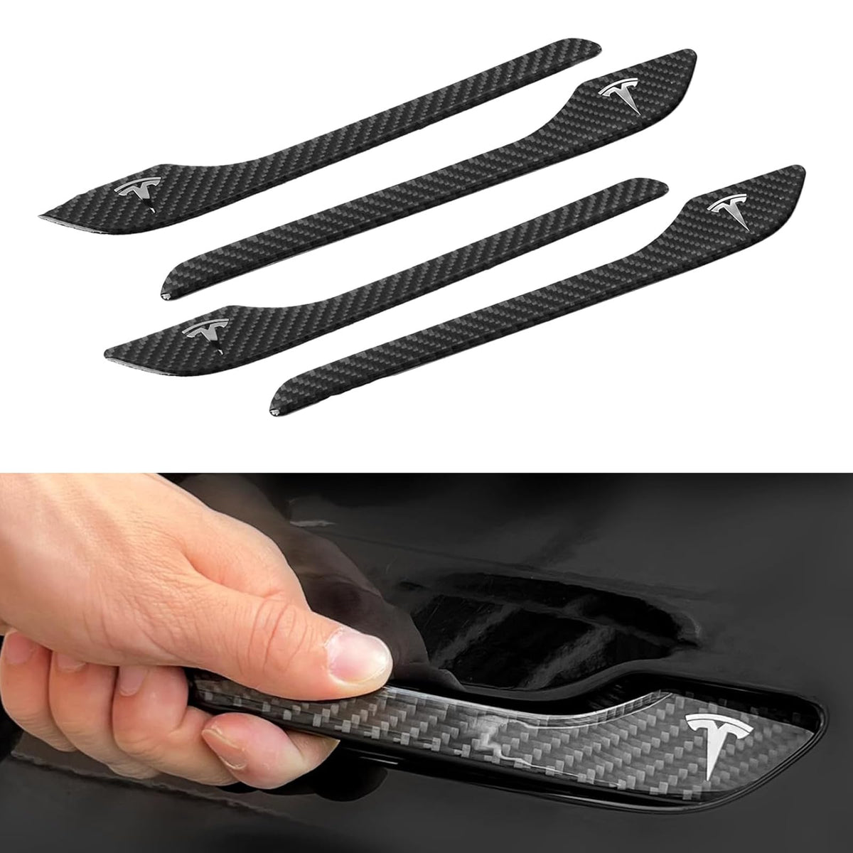 ONKENTET front handle cover on Tesla showing sleek finish and visual upgrade