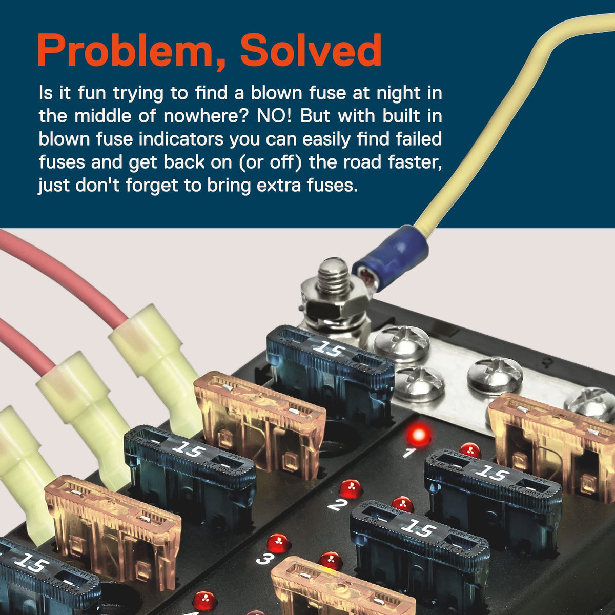 ONLINE LED STORE True Mods blown-fuse indicators lit to quickly identify failed circuits