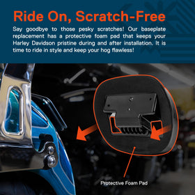 ONLINE LED STORE foam pad detail on TRUE MODS base plate protecting fender from scratches
