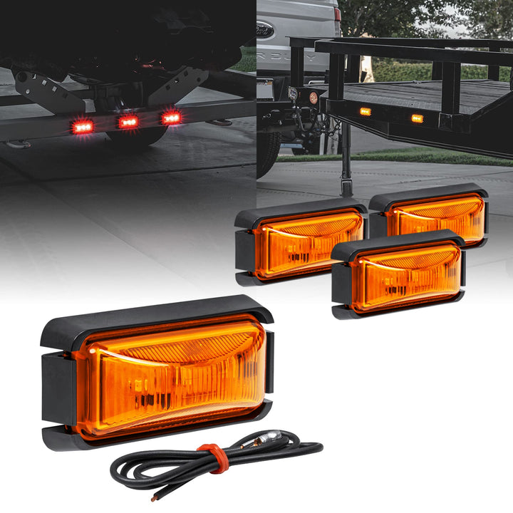 ONLINE LED STORE TRUE MODS front view showing amber marker light and clear lens benefit