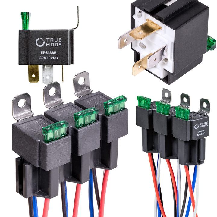 ONLINE LED STORE front view of six True MODS relays showing compact packaging and convenience