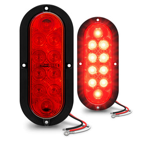 ONLINE LED STORE front view of True MODS red oval light showing clear lens and visibility