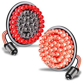 ONLINE LED STORE True Mods front view showing bright red brake cluster and halo
