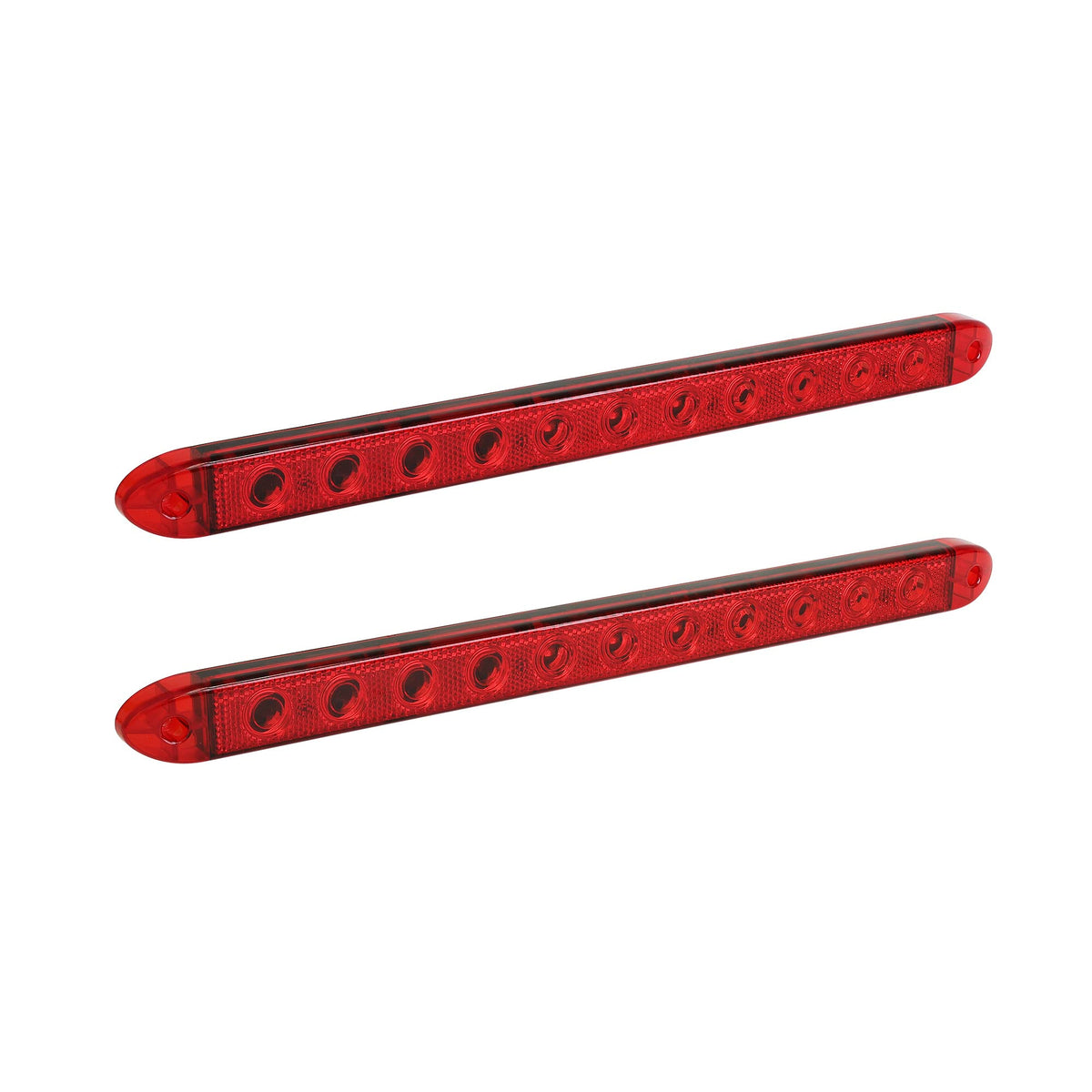 ONLINE LED STORE TRUE MODS front view showing full red LED bar and reflector benefit visibility