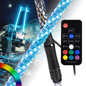 ONLINE LED STORE True MODS front view showing bright 3ft spiral whip benefit visibility