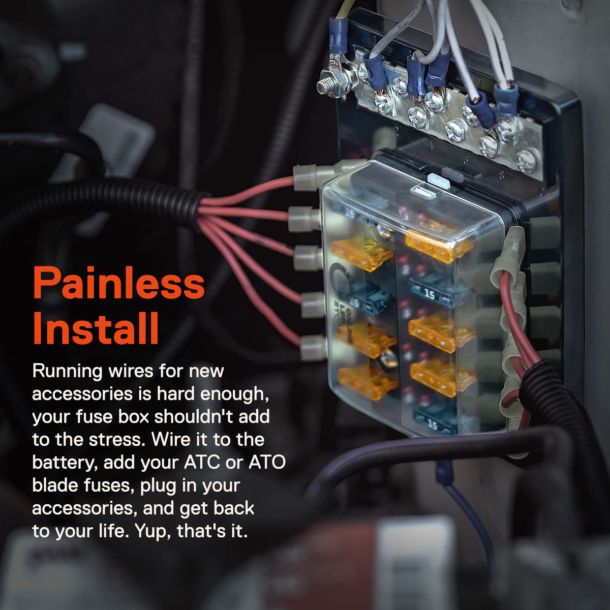 ONLINE LED STORE True Mods mounted in a vehicle showing neat wiring and space-saving placement
