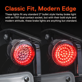 ONLINE LED STORE True Mods installed on Harley demonstrating improved rear visibility