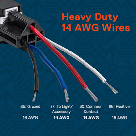 ONLINE LED STORE True MODS relay installed in engine bay providing safer high-current routing