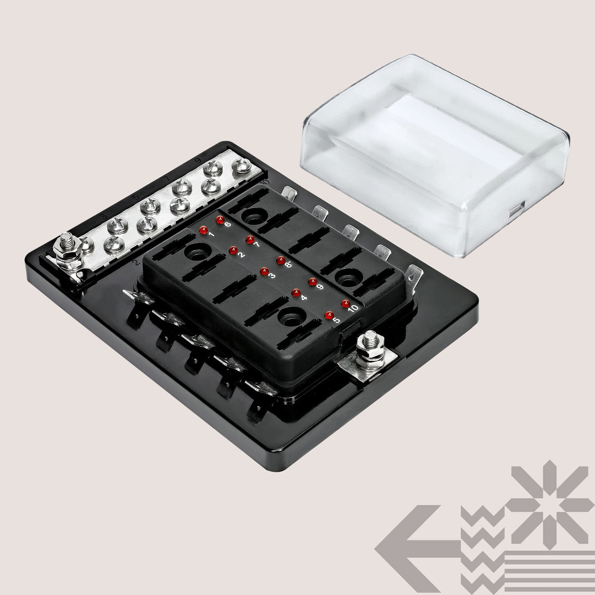 ONLINE LED STORE True Mods labeled fuses and sockets for organized circuit identification