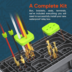 ONLINE LED STORE True MODS installed in engine bay offering organized, protected circuitry
