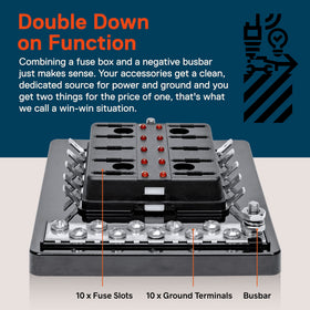 ONLINE LED STORE True Mods negative busbar detail providing a centralized grounding point