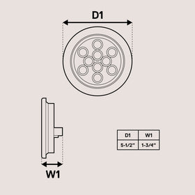 ONLINE LED STORE TRUE MODS size comparison with ruler illustrating 4-inch standard fit