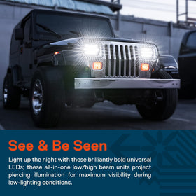 ONLINE LED STORE TRUE MODS size comparison with ruler illustrating 5x7 dimensions for correct fitment