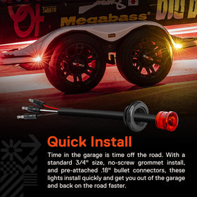 ONLINE LED STORE TRUE MODS next to a ruler showing 3/4 inch size for easy hole compatibility