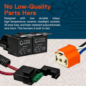ONLINE LED STORE True Mods heat-resistant polycarbonate loom showing durable wire protection