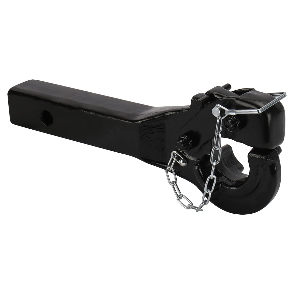 ONLTCO pintle hook front view showing heavy-duty design and secure towing