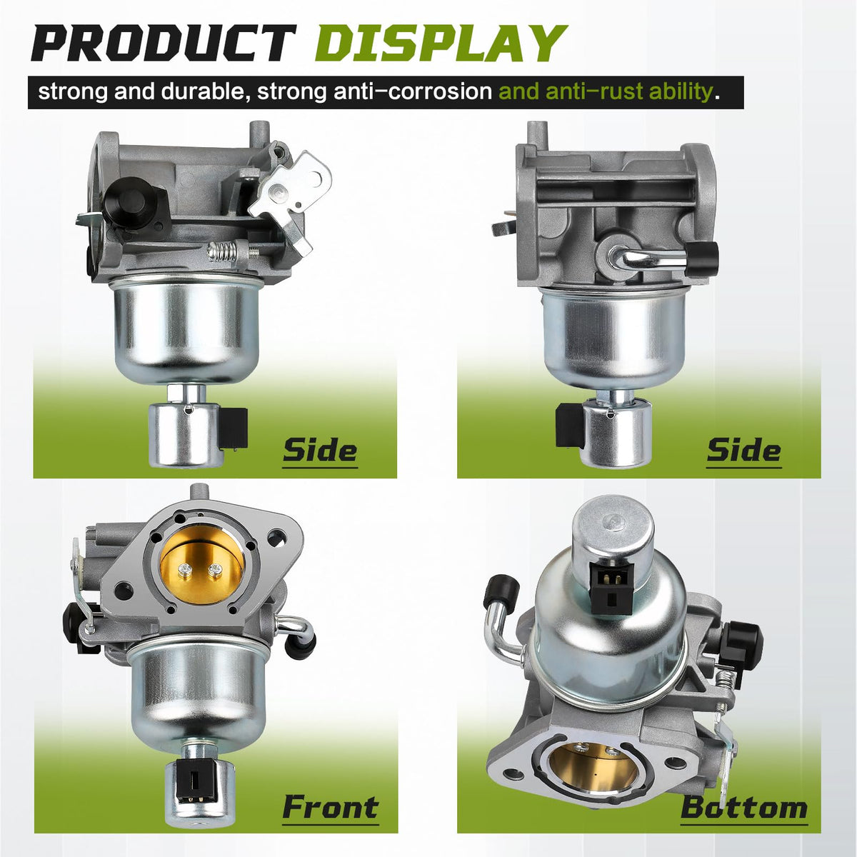 Onsnail carburetor fuel inlet and hose connection for reliable flow