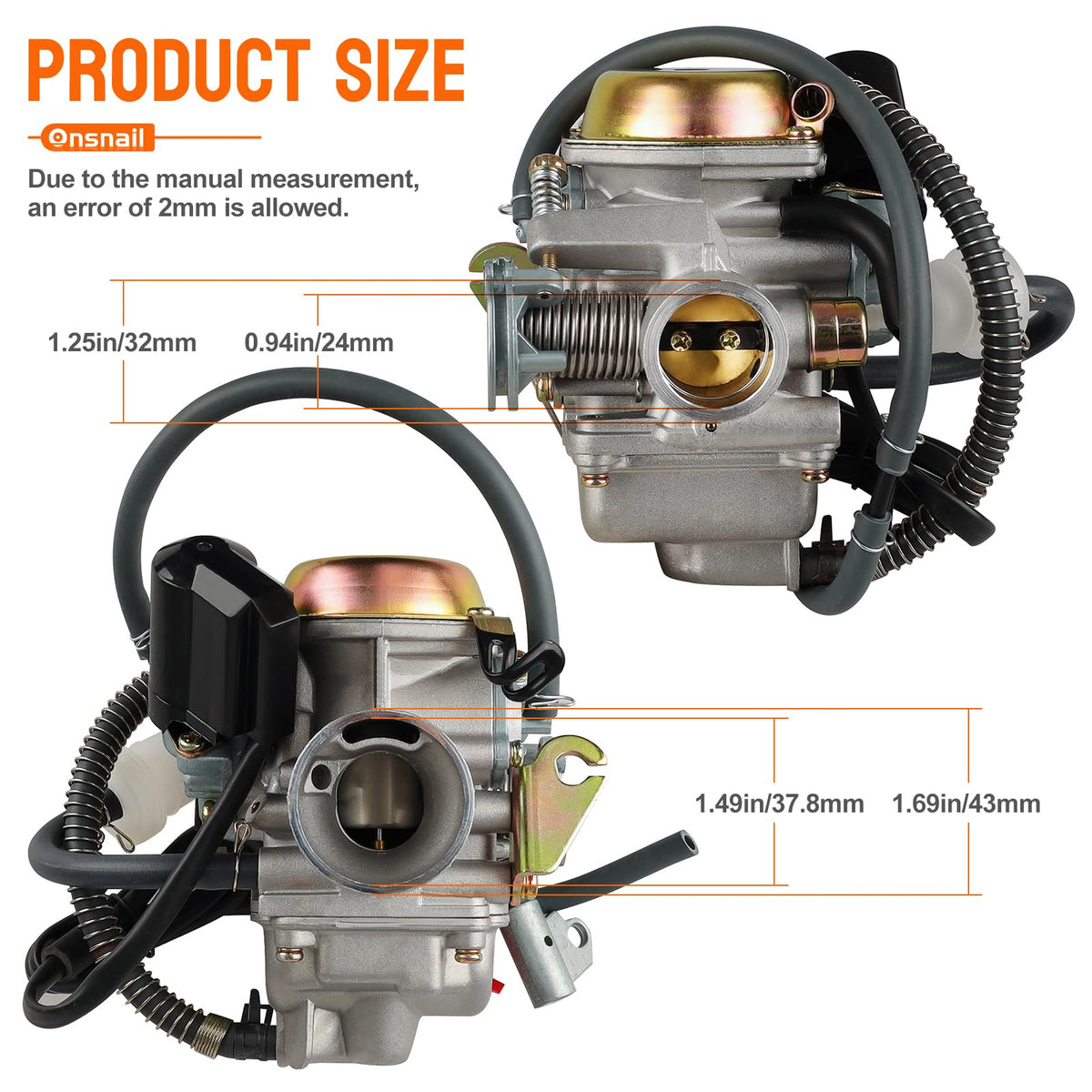 Onsnail electric choke closeup illustrating quick cold-start assistance
