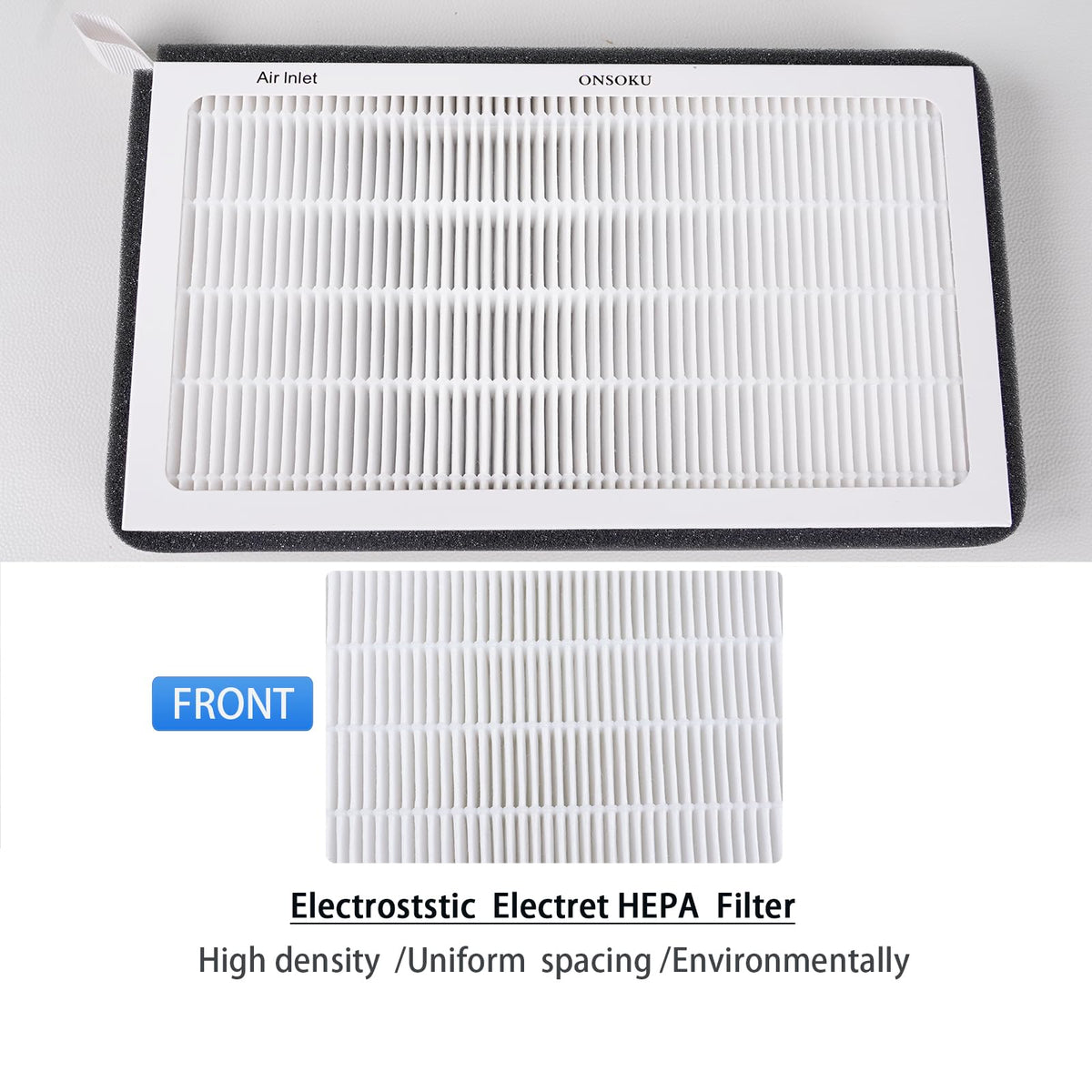 ONSOKU activated carbon layer detail highlighting odor reduction benefit