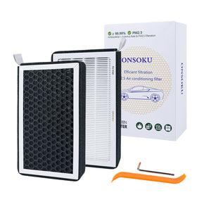 ONSOKU front packaging showing two filters and compatibility label, ensures correct fit