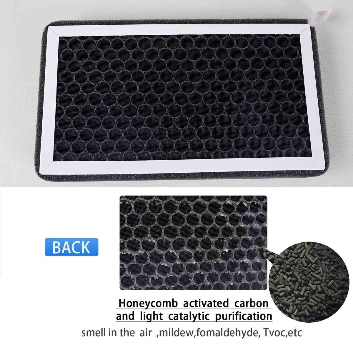 ONSOKU filter installed in Tesla cabin showing easy direct-fit replacement