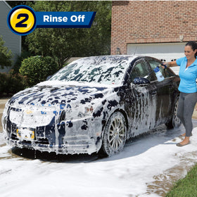 Ontel foam blaster in use on a truck, speeding up washing