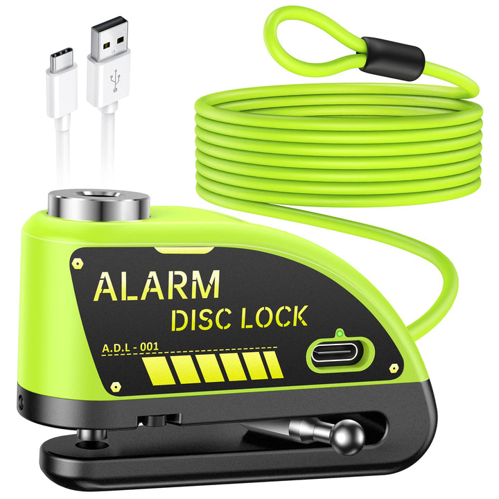 ONVIAN front view of lemon yellow disc lock showing visibility and deterrence