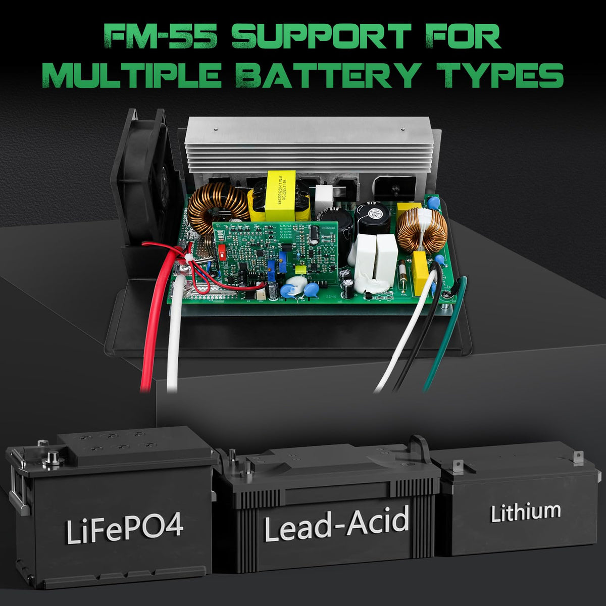 Onylraep WF-8955 cooling fan detail illustrating quiet on-demand operation and cooling