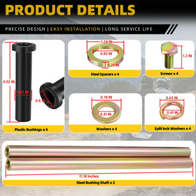 ONYUOKU kit next to ruler for size comparison to confirm correct shaft and bushing dimensions