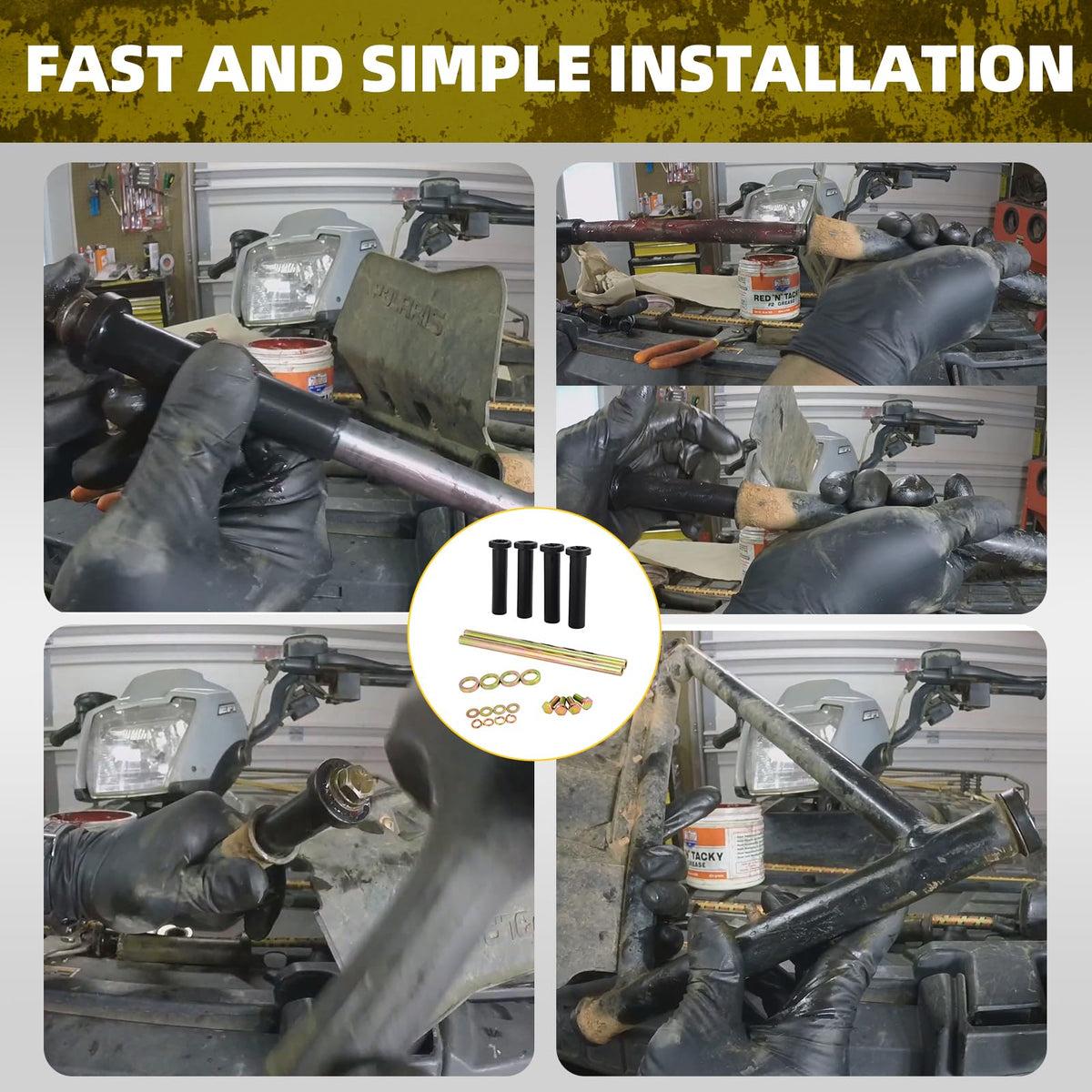 ONYUOKU washers and spacers arranged to show complete kit contents for convenient rebuilds