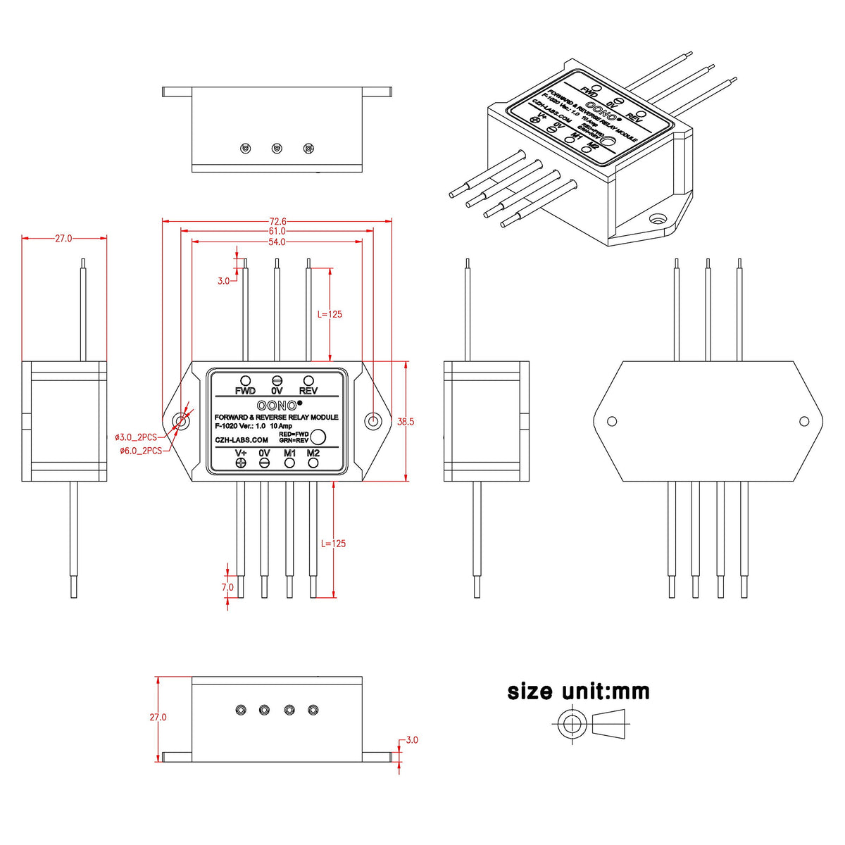 OONO module connected to a linear actuator demonstrating reversible motion control in use