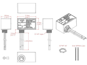 OONO relay mounted inside a junction box demonstrating neat conduit routing