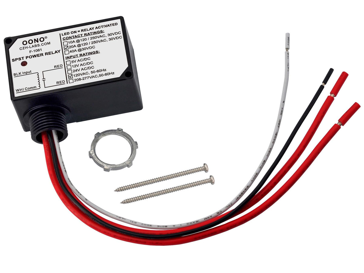 OONO relay close-up LED indicator clearly showing operational status at a glance