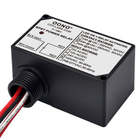 OONO relay pre-wired leads detailed view for fast hookup and reduced wiring time