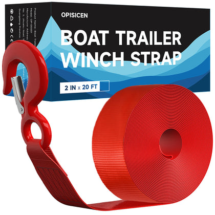 OPISICEN front view of winch strap and hook showing robust build and fit