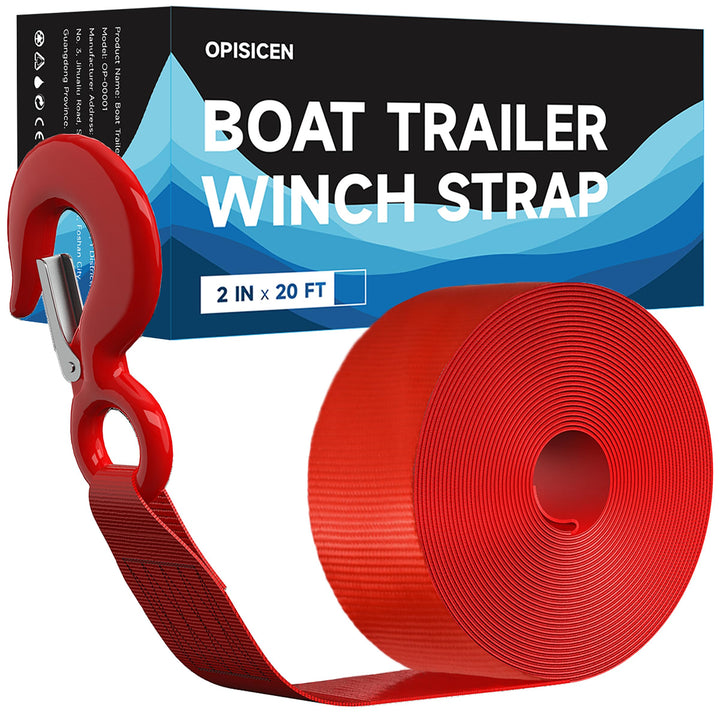 OPISICEN front view of winch strap and hook showing robust build and fit
