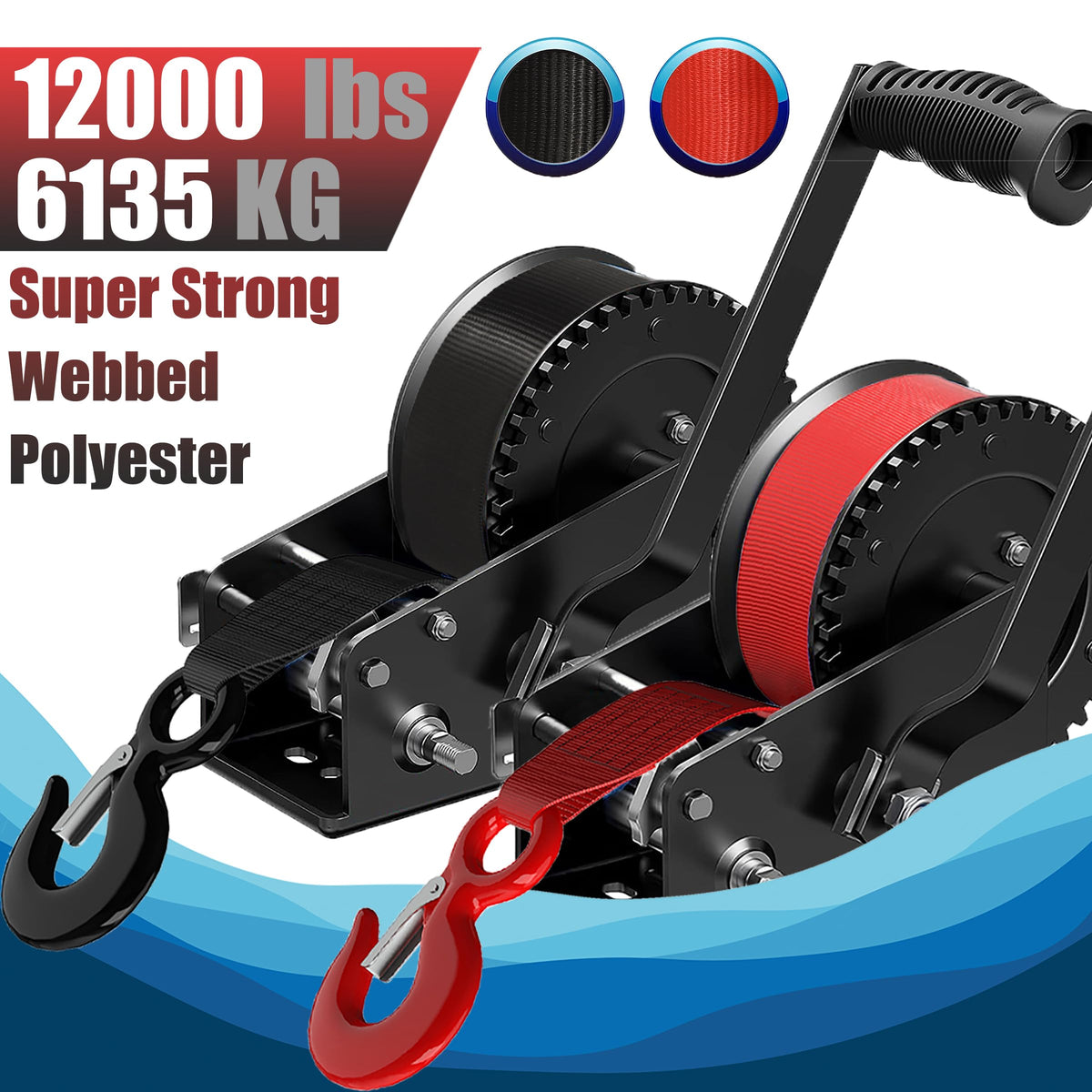 OPISICEN strap installed on a boat winch demonstrating secure attachment benefit