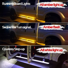 OPL5 flexible strip curved along running board demonstrating fit