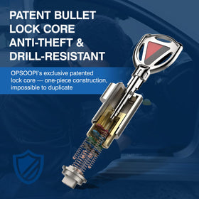 OPSOOPI installed on a car brake pedal demonstrating quick, easy security