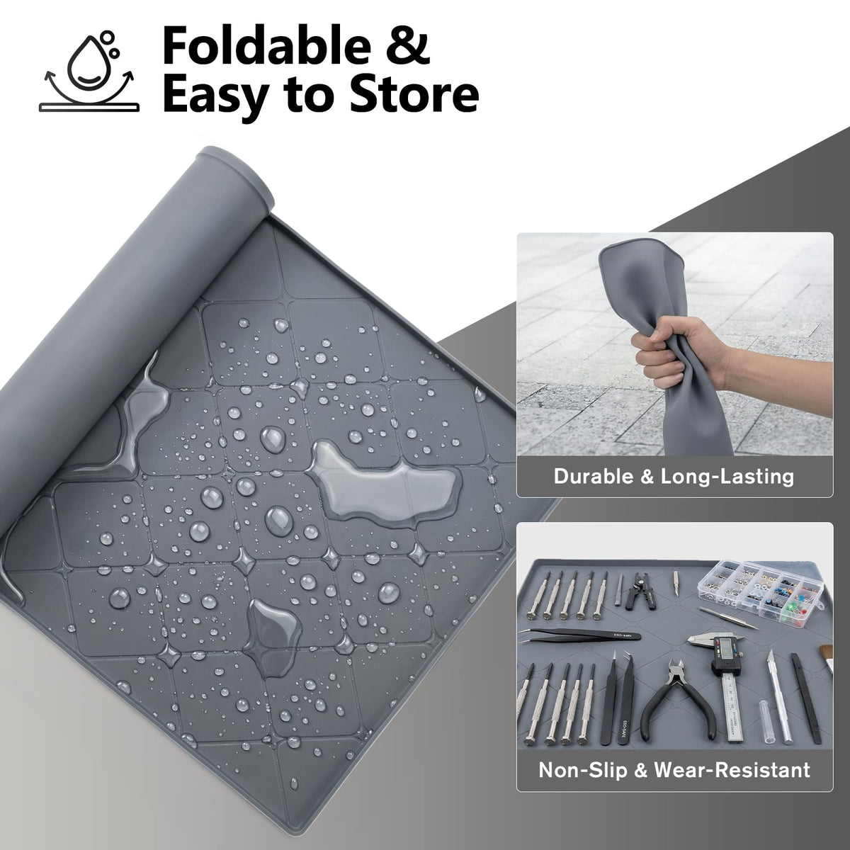 OPSOOPI rolled silicone tray for compact storage and portability