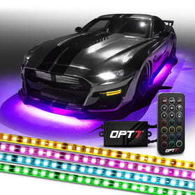 OPT7 Aura front view of LED strips showing full-length illumination benefit
