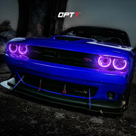 OPT7 lifestyle shot of Challenger with halos enhancing curb appeal
