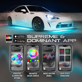 OPT7 Aura mounted underbody demonstrating even glow and installation benefit