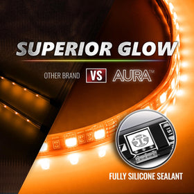 OPT7 Aura Pro app on phone demonstrating infinite color customization