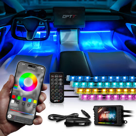 OPT7 front packaging showing kit contents and quick start QR code for easy setup
